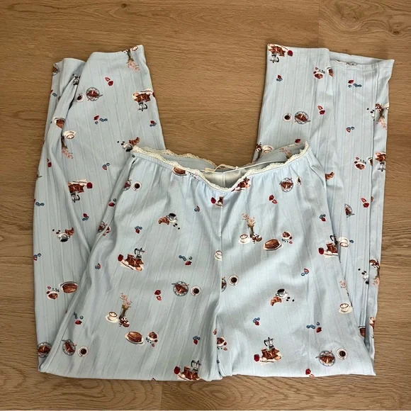 Abercrombie & Fitch Blue Food Print Pajamas Size Medium - Picture 5 of 6